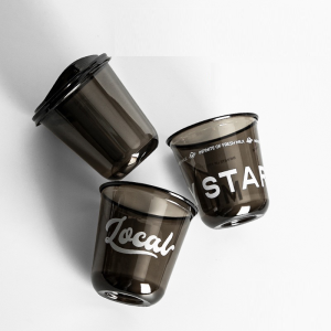 Ø90mm PET Black Disposable Cup U Cups — Transparent Cups for Bubble Tea, Ice Cream, and Coffee