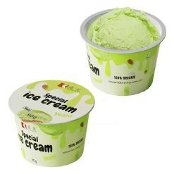 Disposable PP Plastic Ice Cream / Yogurt Cup Round Shape With Customized Printing