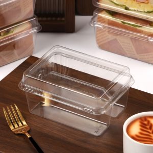 Plastic Double-Grooved Sandwish / Cake Packaging Box