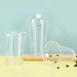 Ø98mm PET Disposable Tapered Cup — Transparent Cups for Bubble Tea, Ice Cream, and Coffee