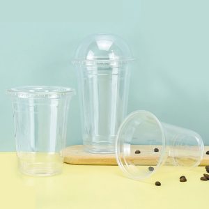 Ø98mm PET Disposable Tapered Cup — Transparent Cups for Bubble Tea, Ice Cream, and Coffee