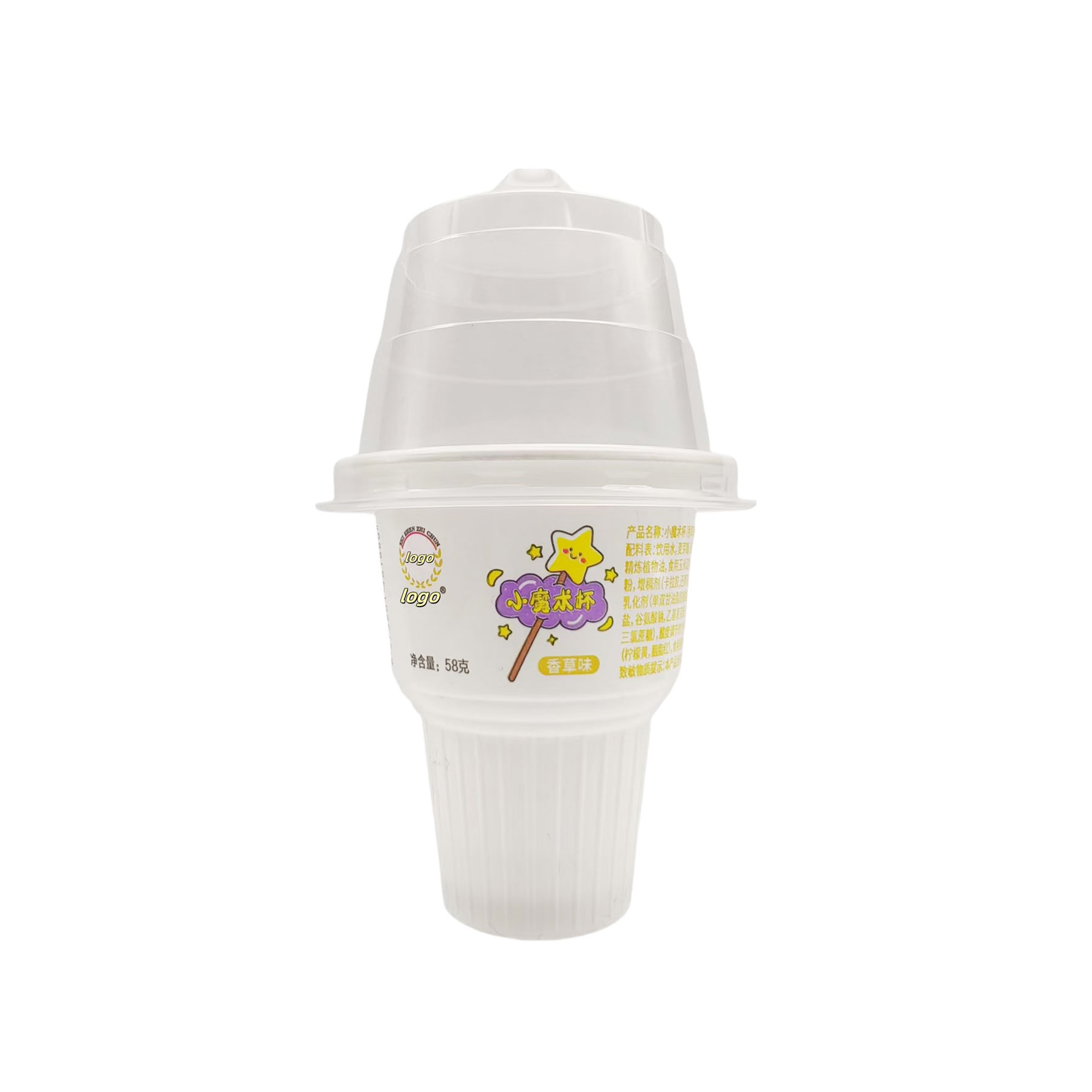 Mini Disposable PP Plastic Torch Ice Cream With Customized Printing