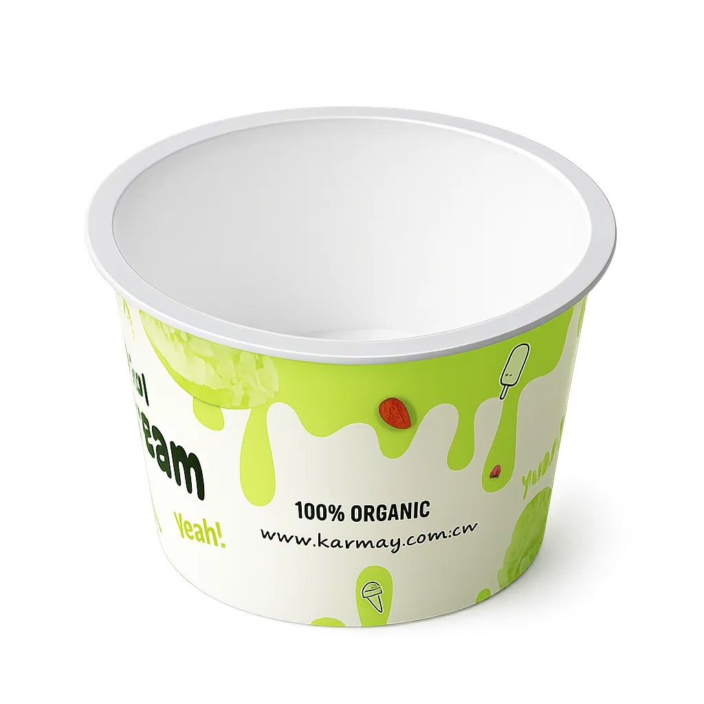 Disposable PP Plastic Ice Cream / Yogurt Cup Round Shape With Customized Printing - Image 3